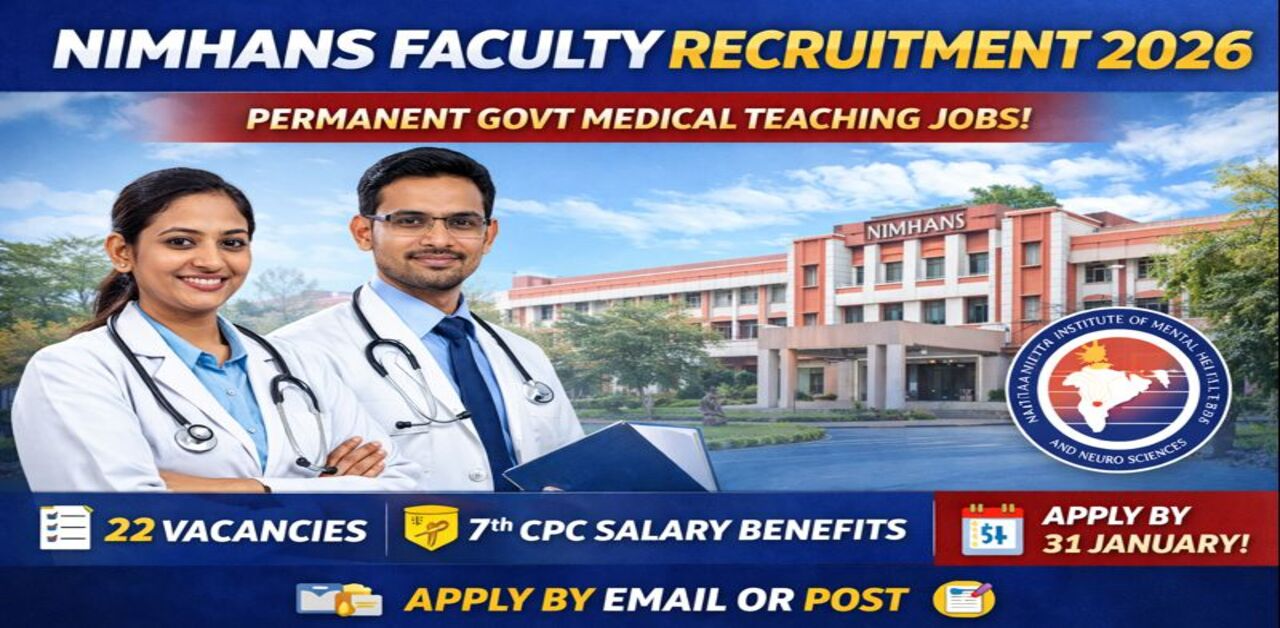 NIMHANS Faculty Recruitment 2026