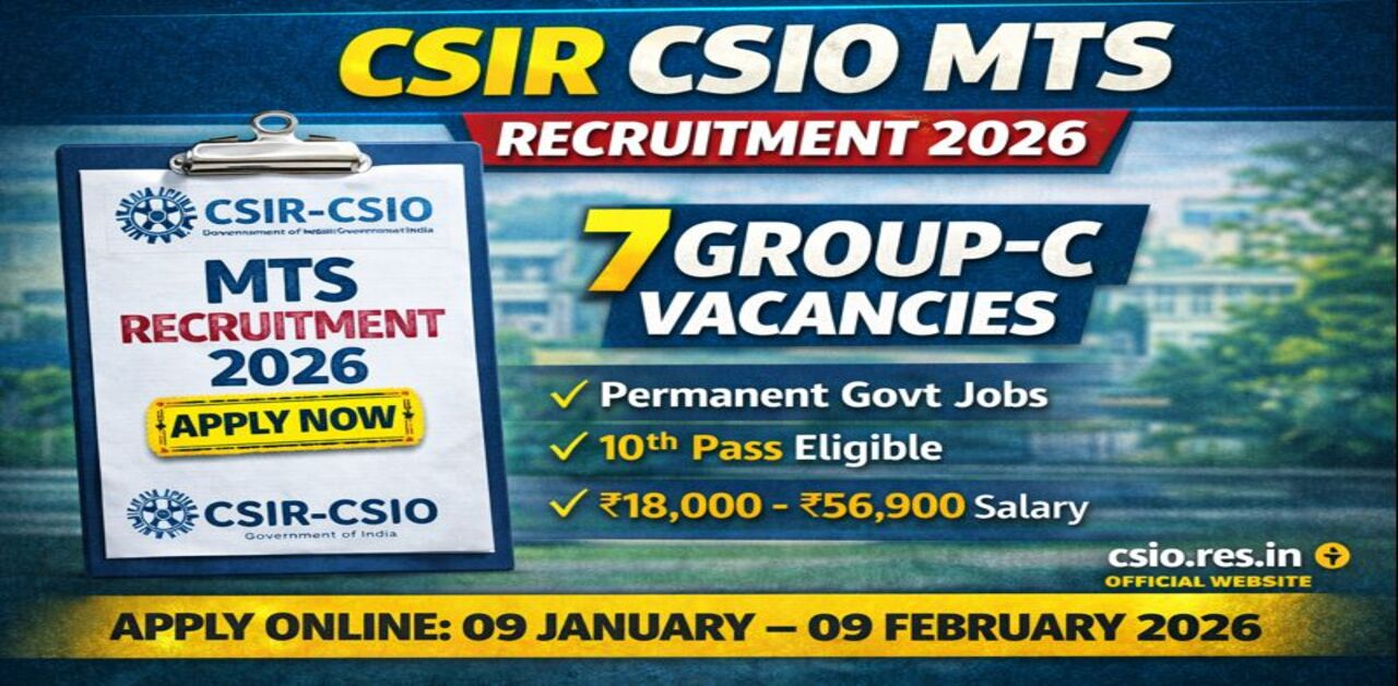CSIR CSIO MTS Recruitment 2026
